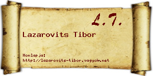 Lazarovits Tibor névjegykártya